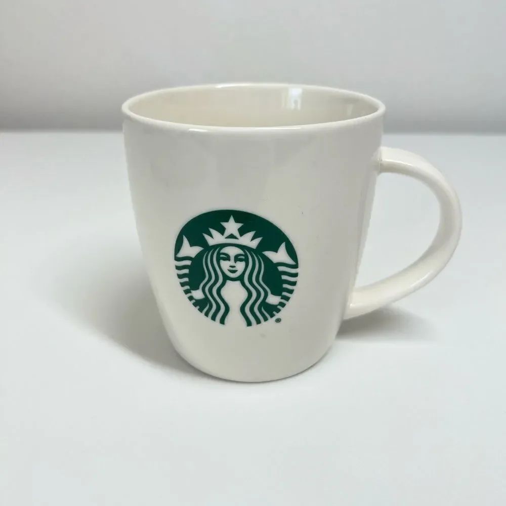 Starbucks Coffee Mug Cup 2013 Green & White Classic 12 Oz